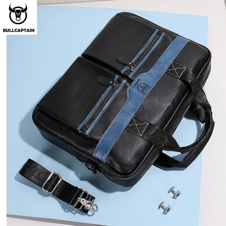 Maletín de Cuero Natural para Hombres - Estilo Casual