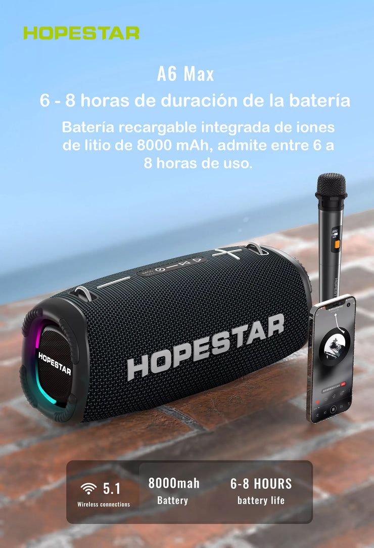 Parlante Bluetooth A6 MAX / Mas Correa y Micrófono
