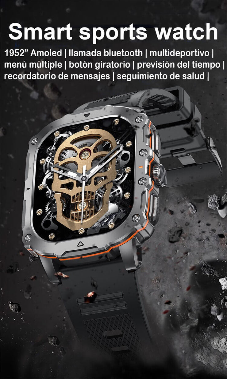 SmartWatch AK72 Plateado Hombre / IP68 Amoled BT5.1 Reloj Inteligente