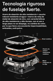 SmartWatch AK72 Plateado Hombre / IP68 Amoled BT5.1 Reloj Inteligente