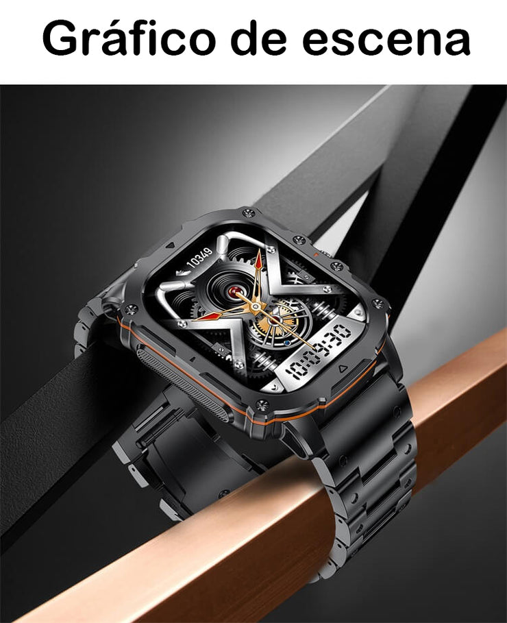 SmartWatch AK72 Plateado Hombre / IP68 Amoled BT5.1 Reloj Inteligente