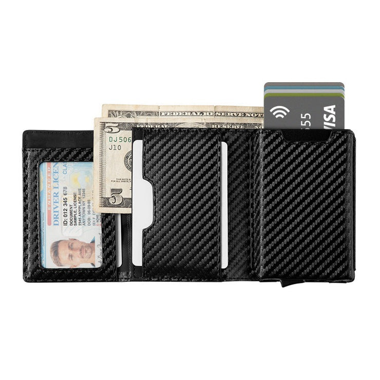 Billetera Fibra de Carbono con Deslizados de Tarjetas para Hombres - Levurett LV125