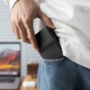 Billetera Fibra de Carbono con Deslizados de Tarjetas para Hombres - Levurett LV125