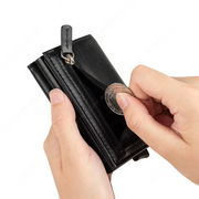 Billetera de Cuero con Deslizador de Tarjetas Pop Up - Levurett LV203 Negro