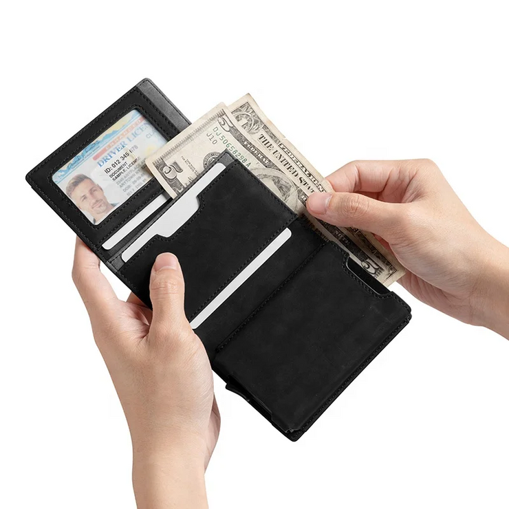 Billetera con Deslizados de Tarjetas Unisex - Levurett LV125 Negro