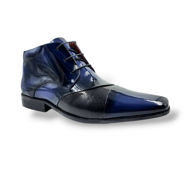 Botin Formal Azul de Cuero Charol  / 15006 Dark Blue