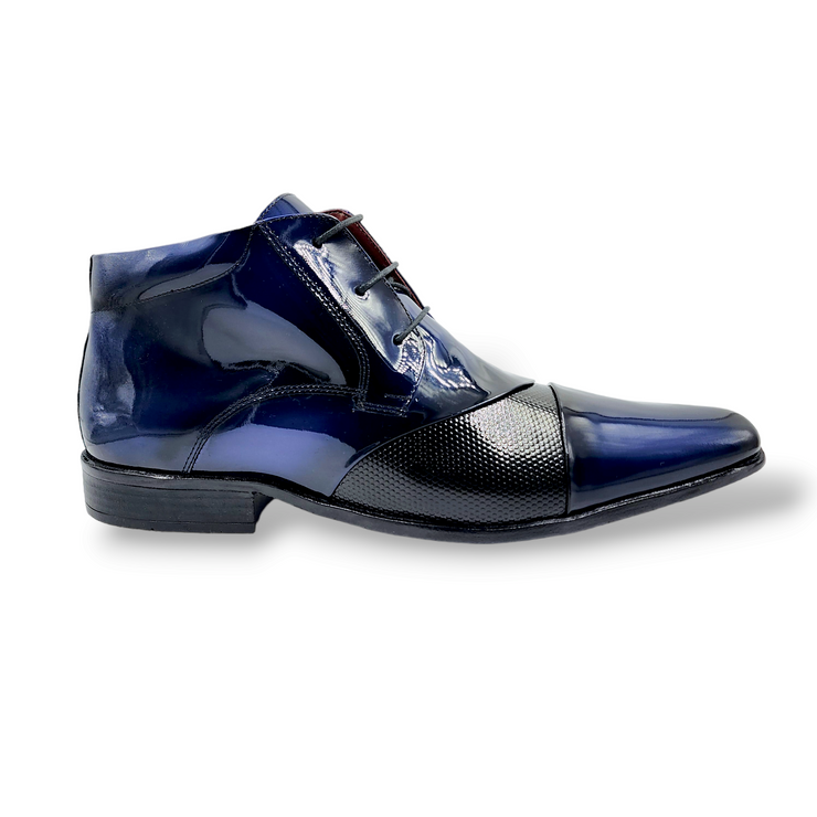 Botin Formal Azul de Cuero Charol  / 15006 Dark Blue