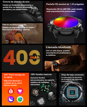 SmartWatch CT11 Plateado Hombre / IP67 Amoled BT5.3 Reloj Inteligente