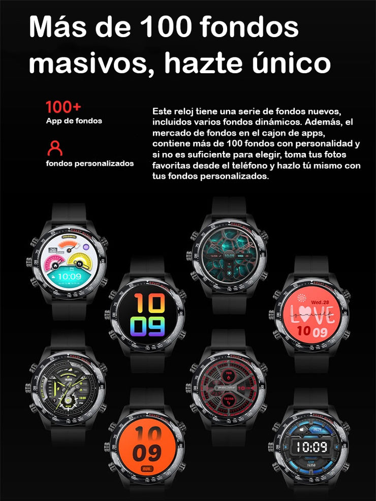 SmartWatch CT11 Plateado Hombre / IP67 Amoled BT5.3 Reloj Inteligente