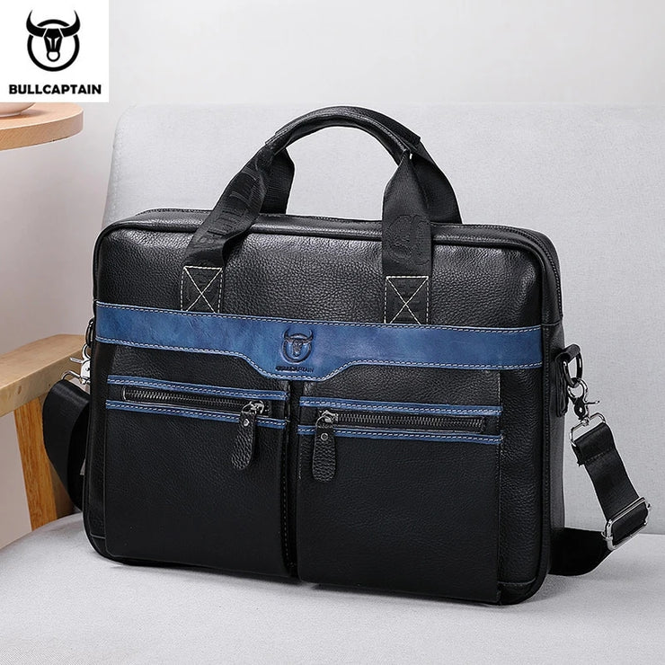 Maletín de Cuero Natural para Hombres - Estilo Casual