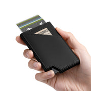 Tarjetero de Cuero Genuino para Hombre  - Levurett LV501 Negro