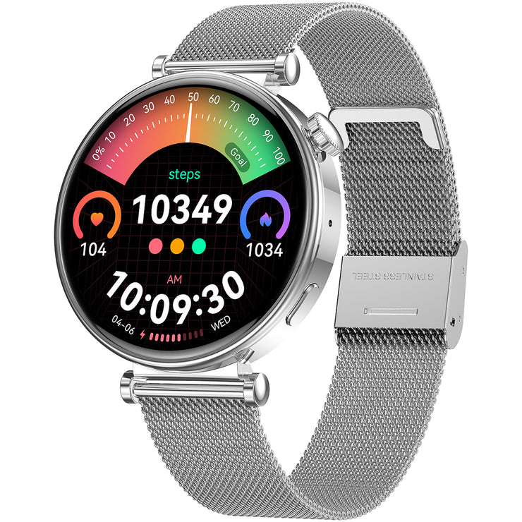 SmartWatch VL41 Pro Plateado Mujer / IP68 Amoled BT5.3 Reloj Inteligente
