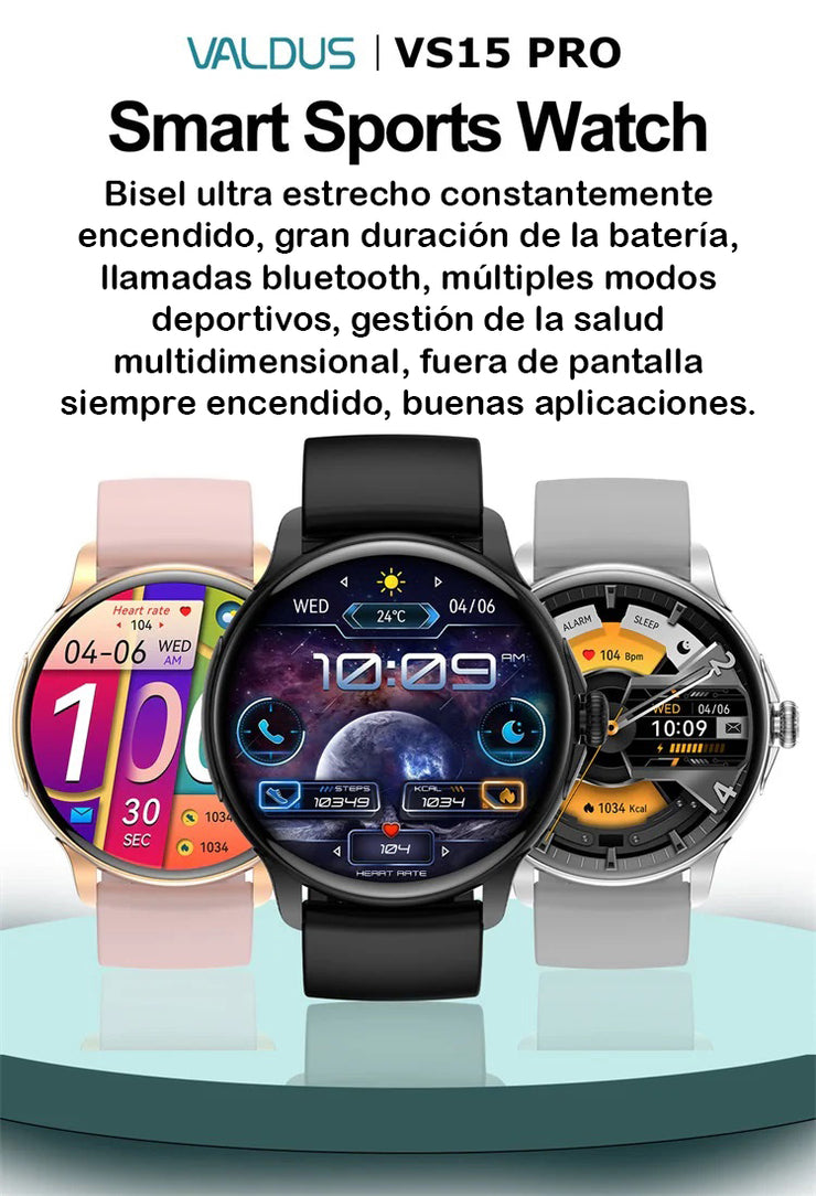 SmartWatch VS15 Pro Gris Unisex / IP68 Amoled BT5.3 Reloj Inteligente