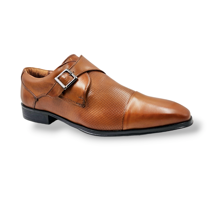 Zapato Formal Monkstrap Whisky Cuero Box / 32007W