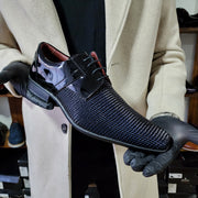 Zapato Formal Hombre Charol Negro 12103 Vector azul