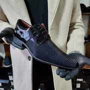 Zapato Formal Hombre Charol Negro Levurett - 12103 Vector azul
