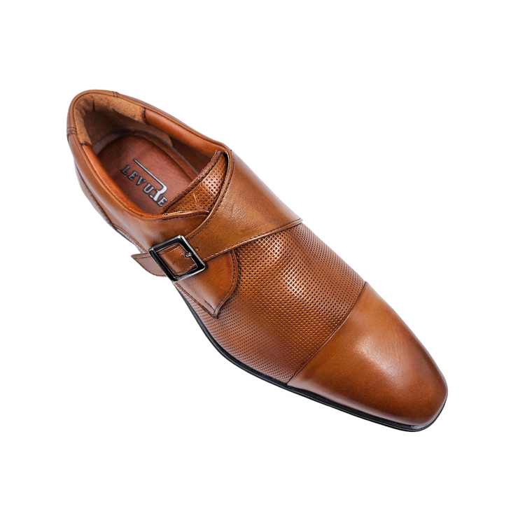 Zapato Formal Monkstrap Whisky Cuero Box / 32007W