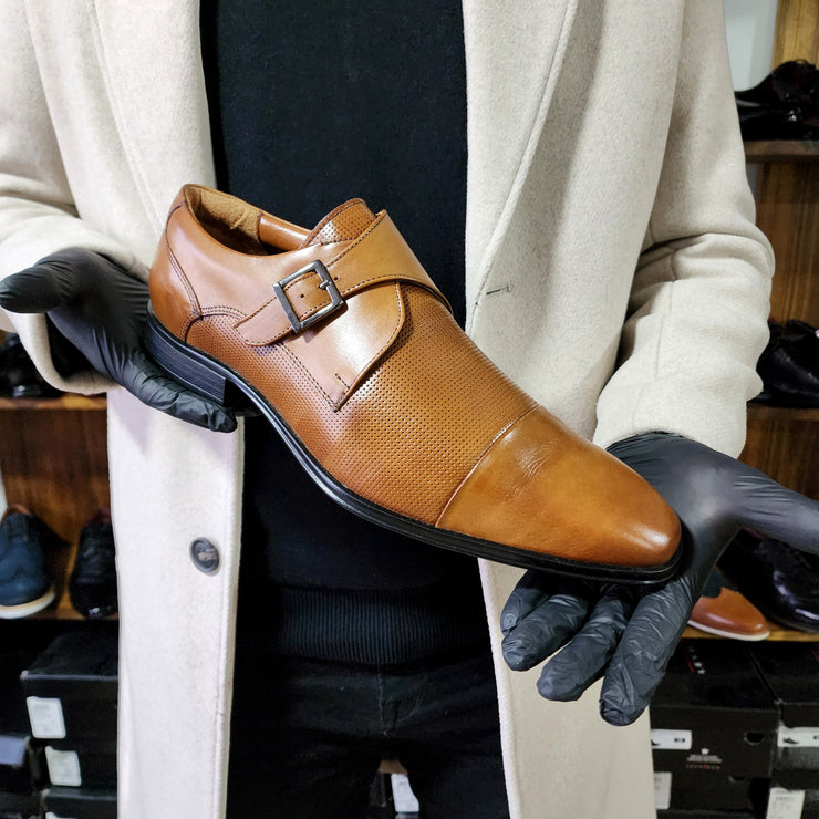 Zapato Formal Monkstrap Whisky Cuero Natural / 32007W