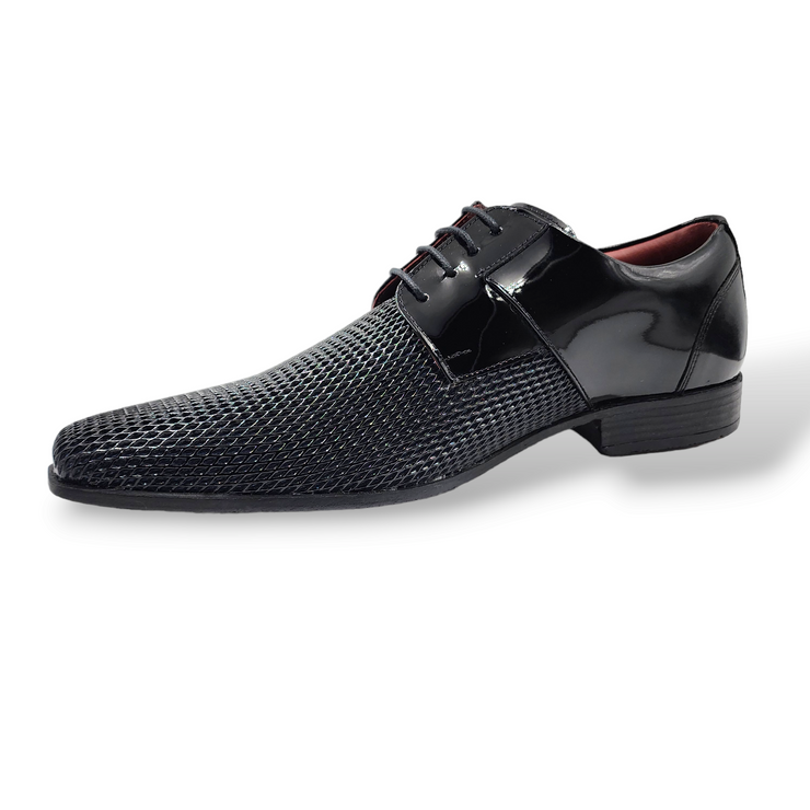 Zapato Formal Hombre Charol Negro Levurett - 12103 Vector azul