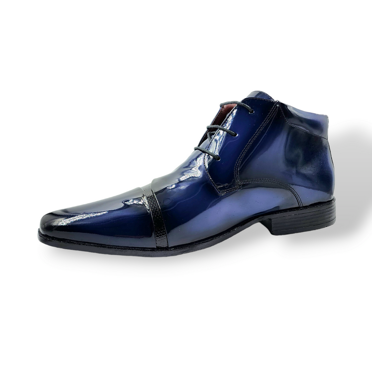 Botin Formal Azul de Cuero Charol  / 15006 Dark Blue