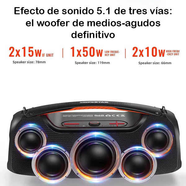 Parlante Bluetooth A60 100w con Micrófono y Correa