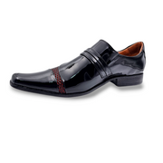 Zapato Charol Hombre Levurett - 0701 Negro Vermelho