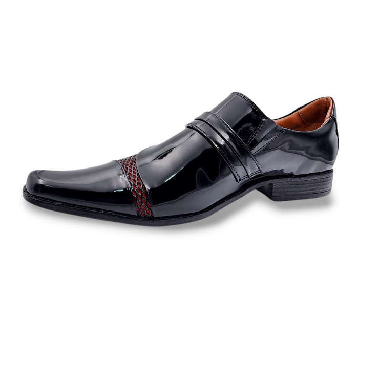 Zapato Charol Hombre Levurett - 0701 Negro Vermelho