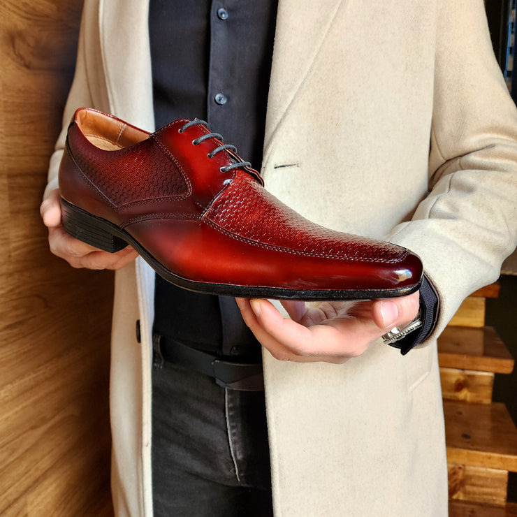 Zapato Hombre Charol Rojo Levurett - 17179 Braile
