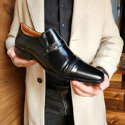 Zapato Formal Negro Cuero Box Levurett - 12053 Macafi