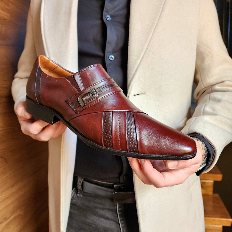 Zapato Formal Hombre Cuero Marrón / 12023 Piñón