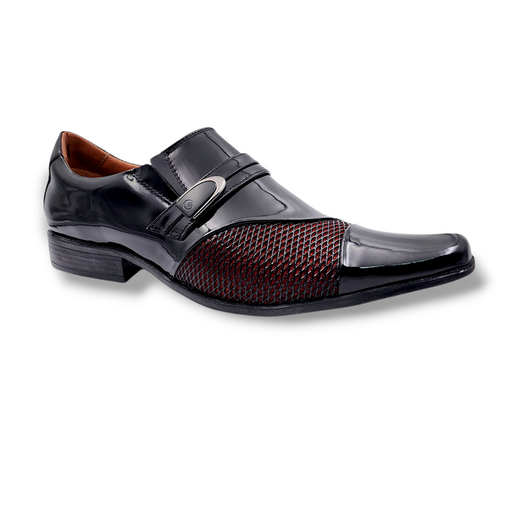 Zapato Charol Hombre Levurett - 0701 Negro Vermelho