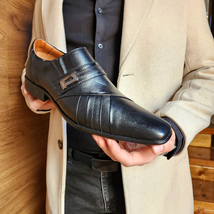 Zapato Formal Hombre Cuero Negro / 12023N