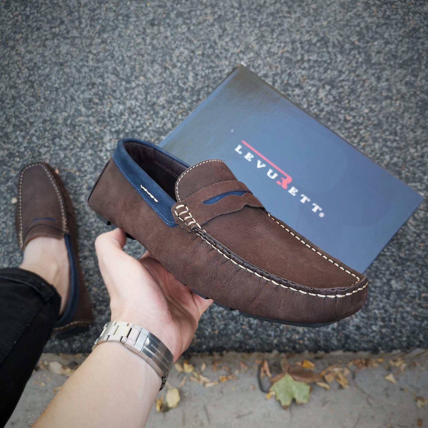 Mocasin cafe hombre best sale