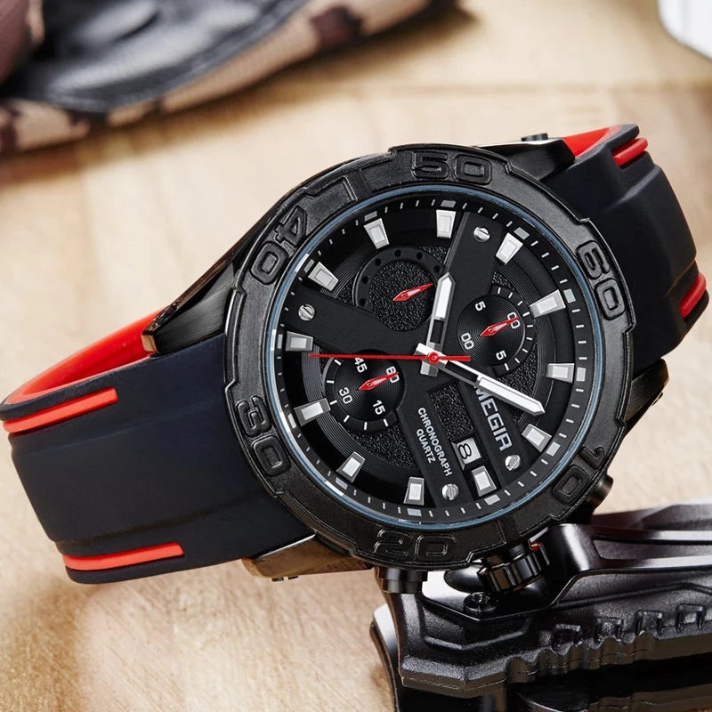 Reloj MEGIR 2055 Silicon black red