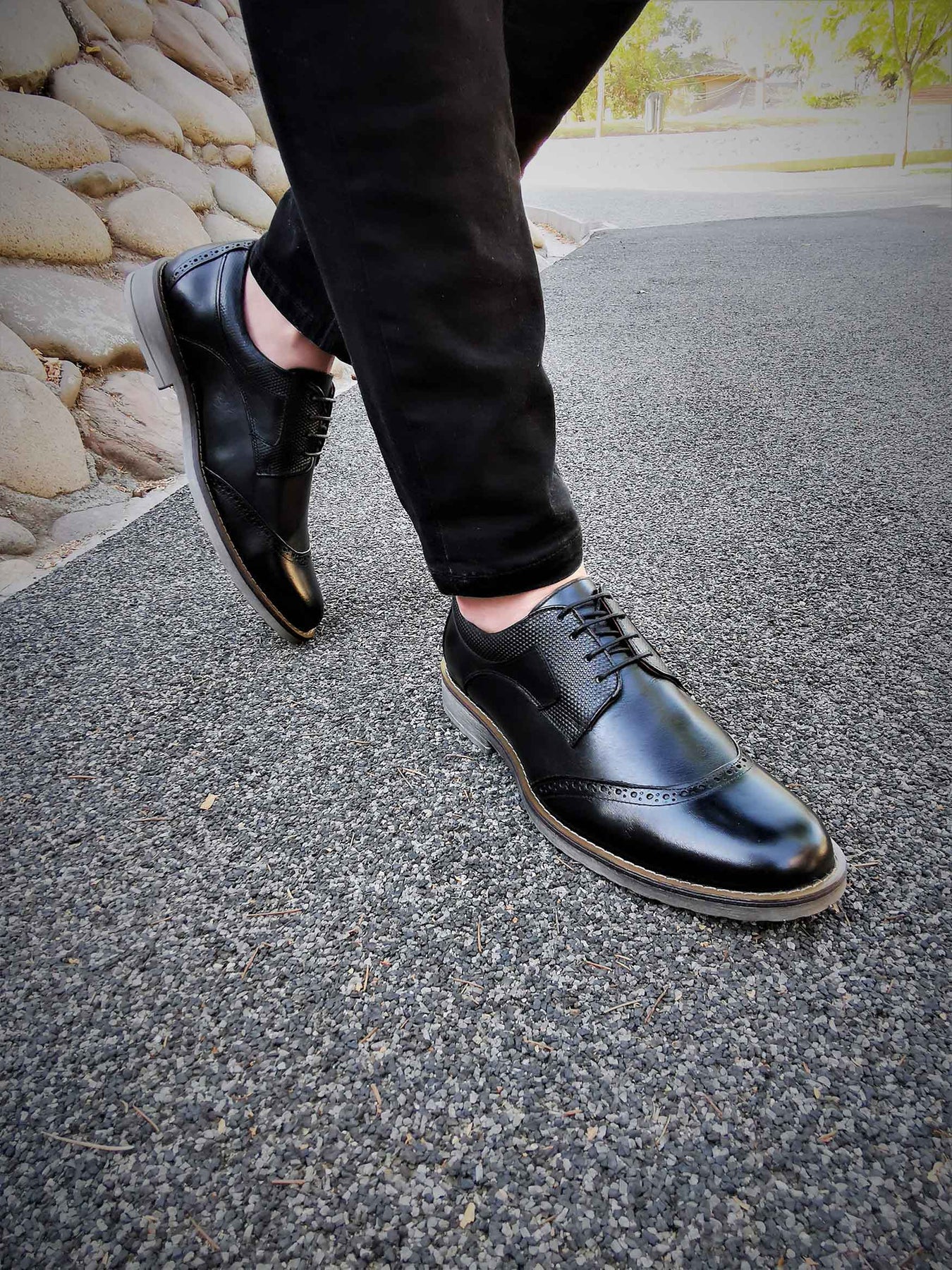 Zapato Negro de Hombre Comodos De cuero Levurett